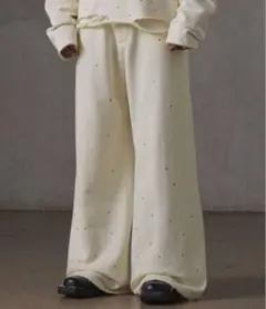 【GRANCY】ラインストーンダメージスウェットパンツ sサイズ