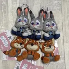 ズートピア　むにゃすやマスコット　ニック　ジュディ　ディズニー