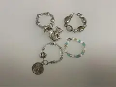 ビーズ指輪　4点セット