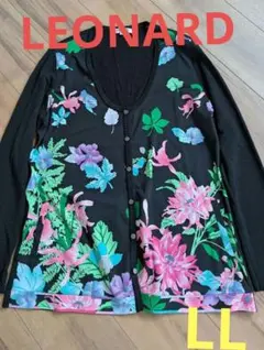 訳あり】LEONARD レオナール 花柄 ノーカラーカーディガン LL - メルカリ
