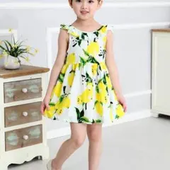 子供服 ワンピース チュニック ノースリーブ Aライン 激安 ホワイト 120