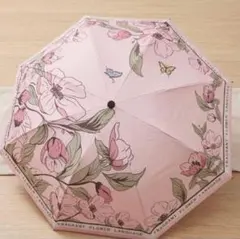 晴雨兼用　折りたたみ傘　レディース　花柄　大判　UVカット　ピンク　日焼け対策のサムネイル
