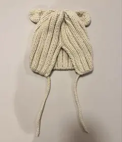 クマ耳付き ニット帽子 ベージュ