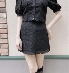 【冬値下げ中】lilLilly コットンレースミニスカート