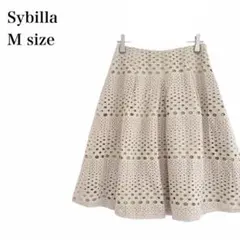 シビラ/スカート/カットワーク/刺繍/フレアスカート/M/ピンク/ミモレ丈/上品のサムネイル