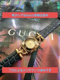 ⭐【美品希少レア】グッチ6000.2L.ゴールドフェイス腕時計(稼働品 