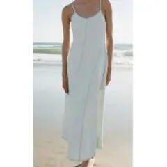 ZARA ホワイトデニムドレス　キャミデニムワンピース