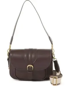 ★極美品★バックルハンドル　ショルダーバッグ　ブラウン