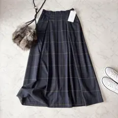 タグ付き CLOCHE クロッシェ ロングスカート チェック柄