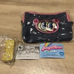 エンジェルブルー　デニム風刺繍ポーチ　平成ファンシー　カンペンケース