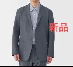 無印良品 2026 風を通すストレッチサッカー セットアップ ネイビー M