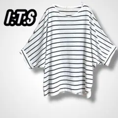 【イッツインターナショナル】Tシャツ 半袖 ボーダードルマンカットソー フリーのサムネイル