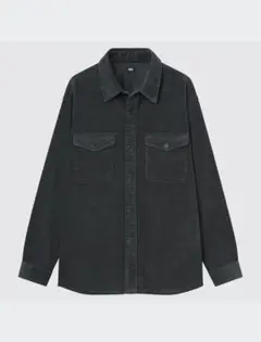 UNIQLO コーデュロイワークシャツ　ダークグレー　M オーバーサイズ