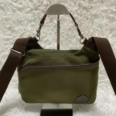 busy beavar ショルダーバッグ　2way グリーン　ブラウン