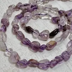 cp899/SALE！天然石◇パープルファントムクォーツ　タンブル1連