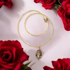 No.272 ゴールドクリアビーズ ネックレス