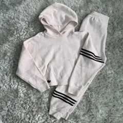 【美品】アディダス IB5921 フード　パーカー アイボリー　セットアップ M