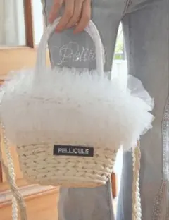 PELLICULE frill lace basket bag - メルカリ