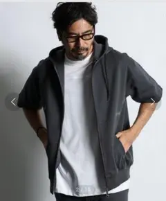 DUFFER クールマックス 半袖パーカー ブルーグレー XL ☆極美品☆のサムネイル