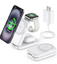 3in1 magsafe充電器 折り畳み式 ホワイト