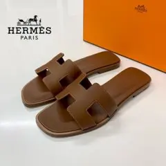 エルメス オラン レザー サンダル ブラウンのサムネイル