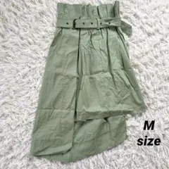レディース巻きスカート風スカート　ラップスカート　M グリーン