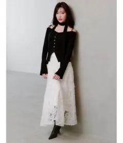 りしる様専用　スナイデル　タイ付きニットプルオーバー　オフショル　人気　春　冬