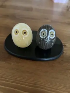 お値下げ‼️フクロウ 天然石 置物 2個セット