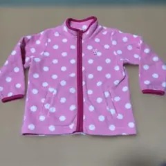 難あり　HOTBiscuits フリースジャケット 100cm ピンク 水玉