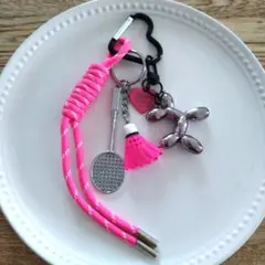バドミントン　 ラケット じゃらじゃらキーホルダー　バッグチャーム