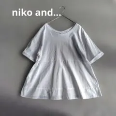 ニコアンド 異素材ドッキング ティアード Tシャツ トップス 白 Lのサムネイル