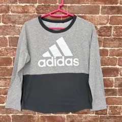 《最終出品》adidas アディダス 150センチ 長袖 ロンT グレー