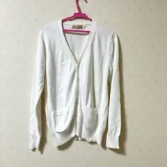 ホワイト カーディガン 長袖 スクール