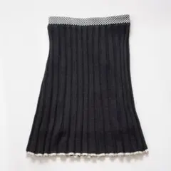 シトラスノーツ スカート ニット プリーツ 黒 白 タイト フレア 36 Sのサムネイル