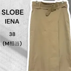 SLOBE IENA ベルト付きタイトスカート M スリット　ポケット　ベージュ