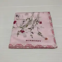 BURBERRY 花柄 ハンカチ ピンク
