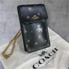 新品】COACHターンロック フォーン クロスボディ・レキシー プリントBW
