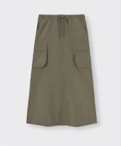 GU カーゴマキシスカート オリーブ Sサイズ カーキ