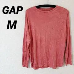 値下げ歓迎★ GAP 【M】ギャップ 赤 レッド 長袖Tシャツ レディース