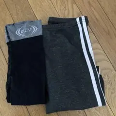 RIZAP サイドストライプ レギンス グレー ブラック