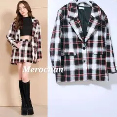 ノーカラージャケット赤