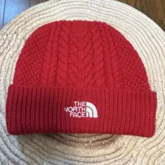 O*n様 THE NORTH FACE 赤 ケーブル編み ニット帽