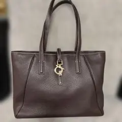 美品Ferragamoダークブラウン レザー トートバッグ