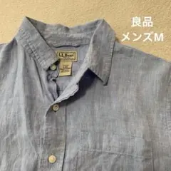 90s L.L.Bean 昭和の名作　リネン100%　半袖シャツ　サイズM
