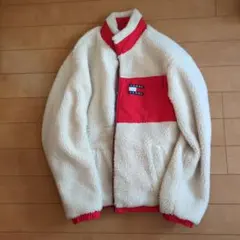 限定値下げ！TOMMY JEANS フリースジャケット クリーム・赤リバーシブル