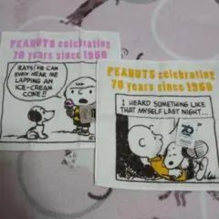 スヌーピー　PEANUTS 70周年記念タオル2枚セット