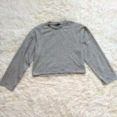ZARA ザラ グレー ケーブルニット 長袖セーター クロップド M
