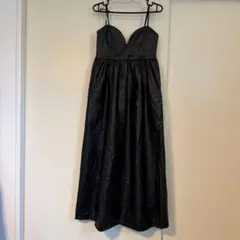 ZARA キャミソールワンピース　フェイクレザー　M ブラック　ロング