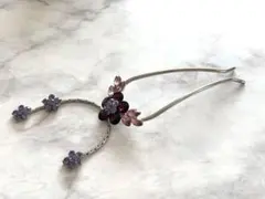 紫色の花のかんざし