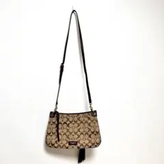 美品 コーチ coach ショルダーバッグ パープル タッセル付き